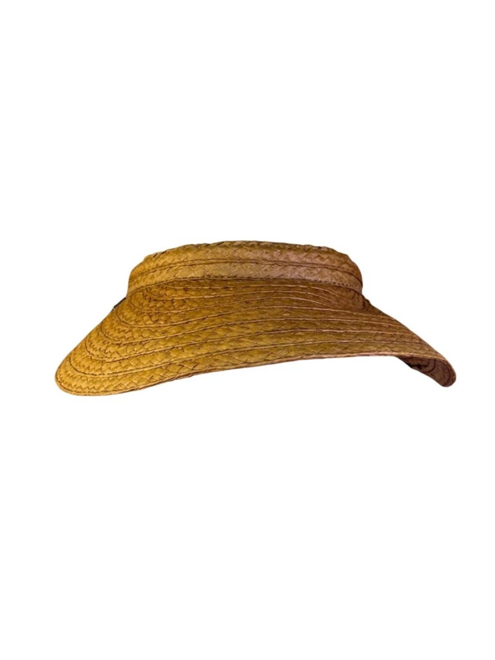 Liz Claiborne Brown Woven Straw Adjustable Sun Visor With Sweatband